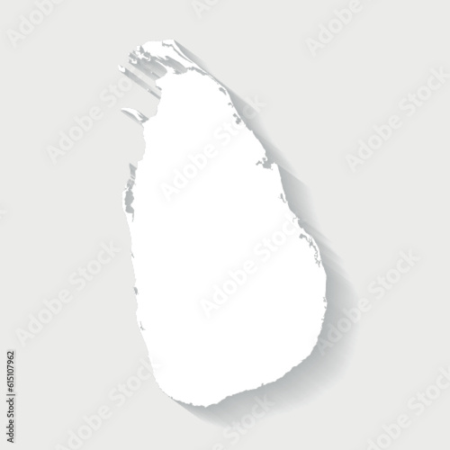 Simple white map of Sri Lanka, vector