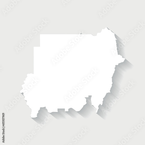 Simple white map of Sudan, vector