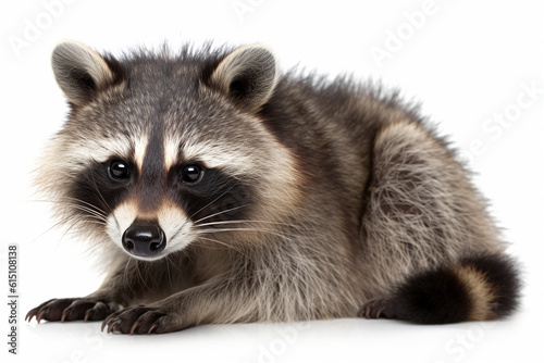 Generative AI. a white background raccoon