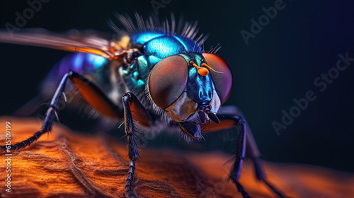Exotic fly insect in the forest