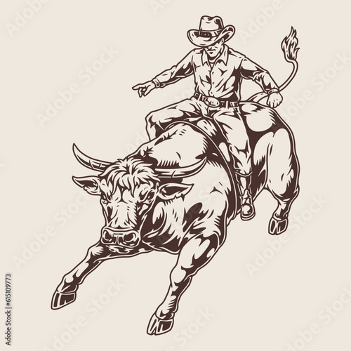 Rodeo race vintage logotype monochrome
