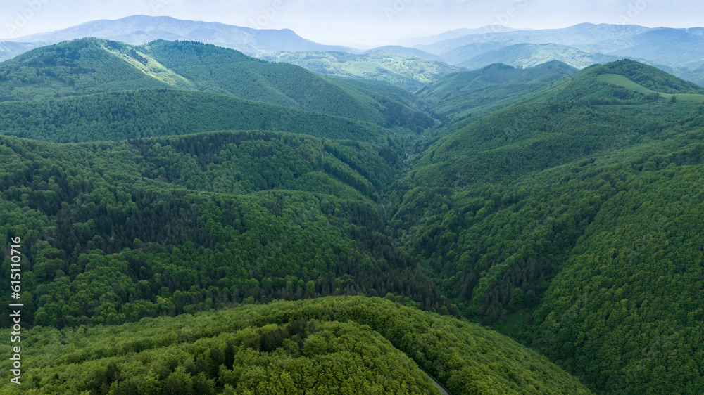 Zliechovska valley, Strazovske vrchy, Slovakia, aerial view