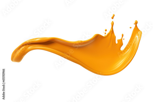 Slika na platnu Orange paint splash . Ai art. Cutout on transparent