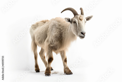 Generative AI.
a white background goat