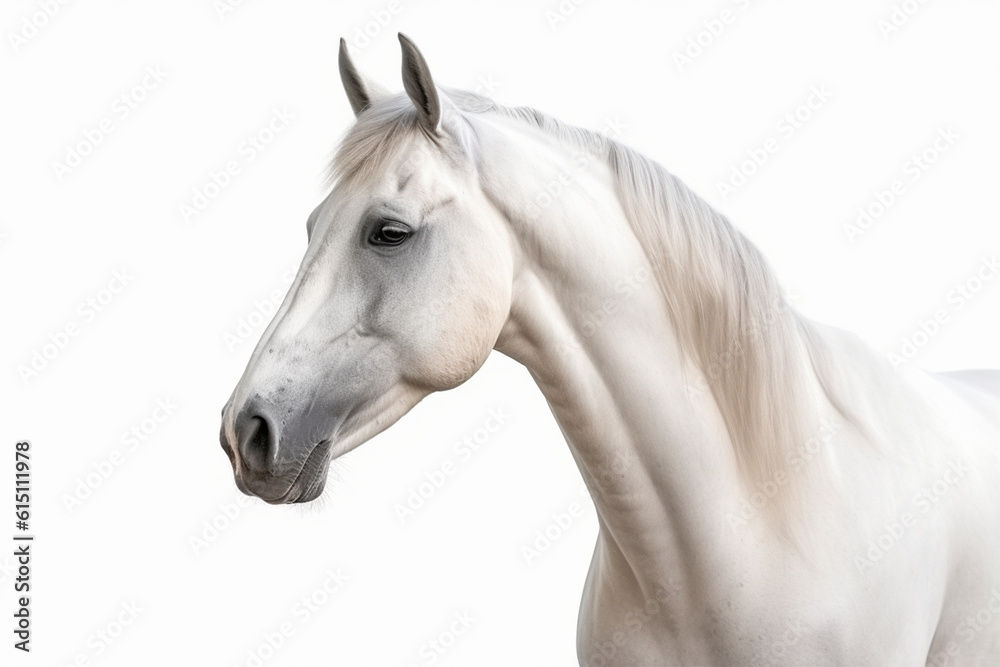 Generative AI.
a white background horse