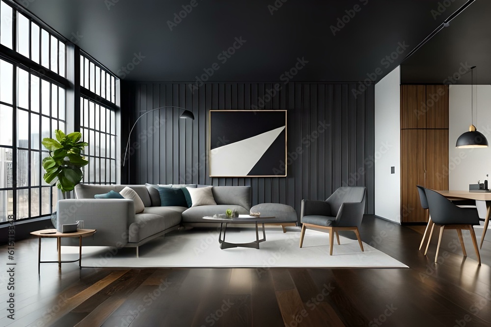 3D mockup of canvas frame with a frame in a modern home, living room, bedroom interior background, showcasing a room in light pastel colors, Created using AI 3D mockup of canvas frame with a frame in a modern home, living room, bedroom interior background, showcasing a room in light pastel colors, Created using AI