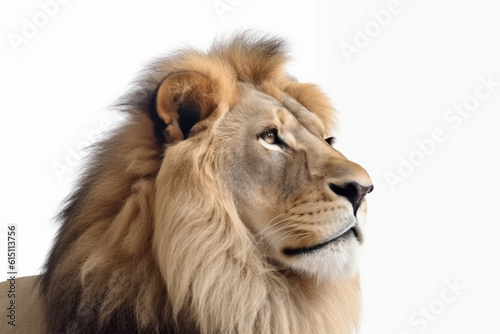 Generative AI. a lion on a white background