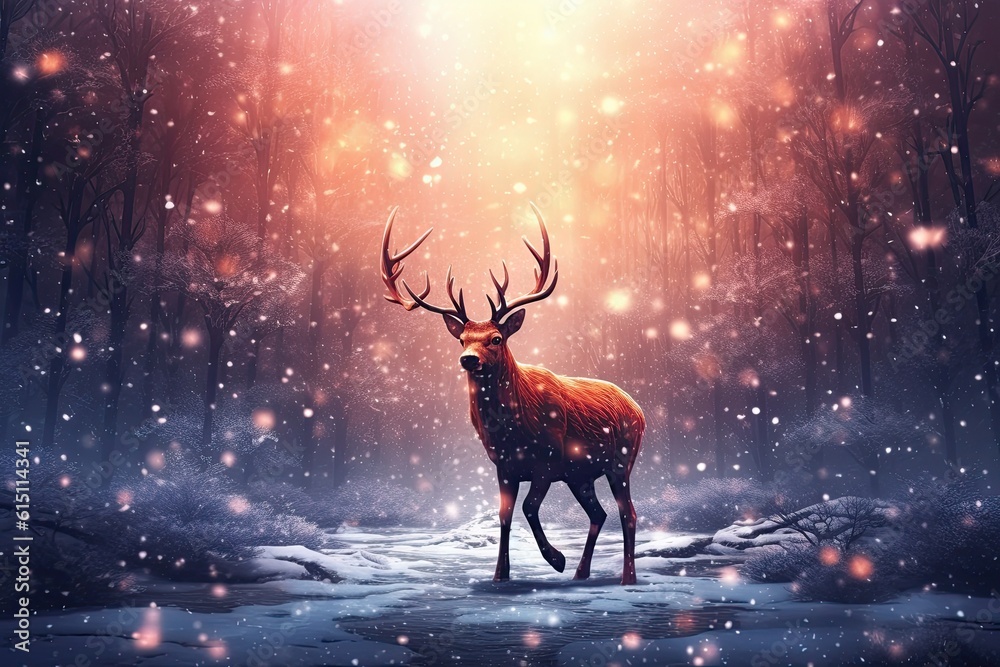 christmas deer christmas art Merry Christmas and Happy Holidays greeting card, frame, banner. New Year. Winter xmas holiday theme christmas deer christmas art Merry Christmas and Happy Holidays greeting card, frame, banner. New Year. Winter xmas holiday theme