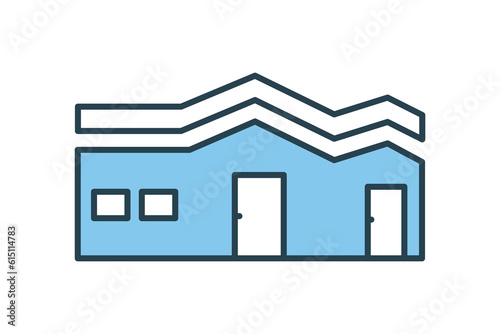 Mediterranean style house icon. Icon related to real estate, hotel, building. Flat line icon style design. Simple vector design editable