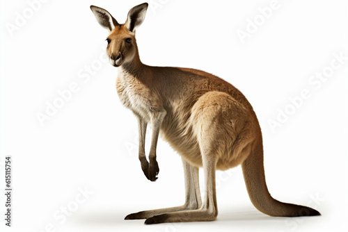 Generative AI. a white background kangaroo © imur