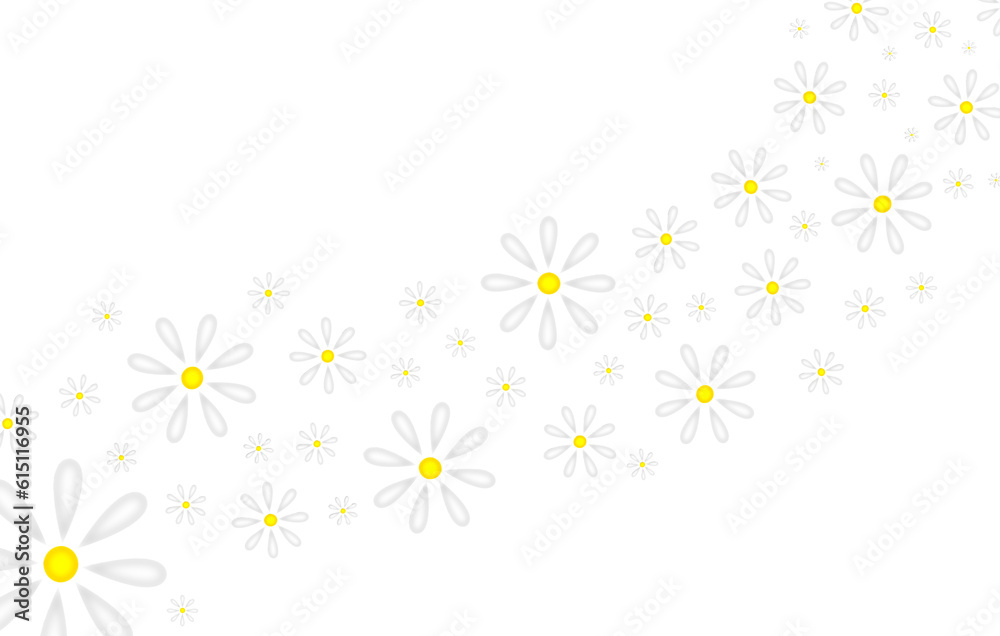 Obraz premium beautiful illustration of daisies on a white background 