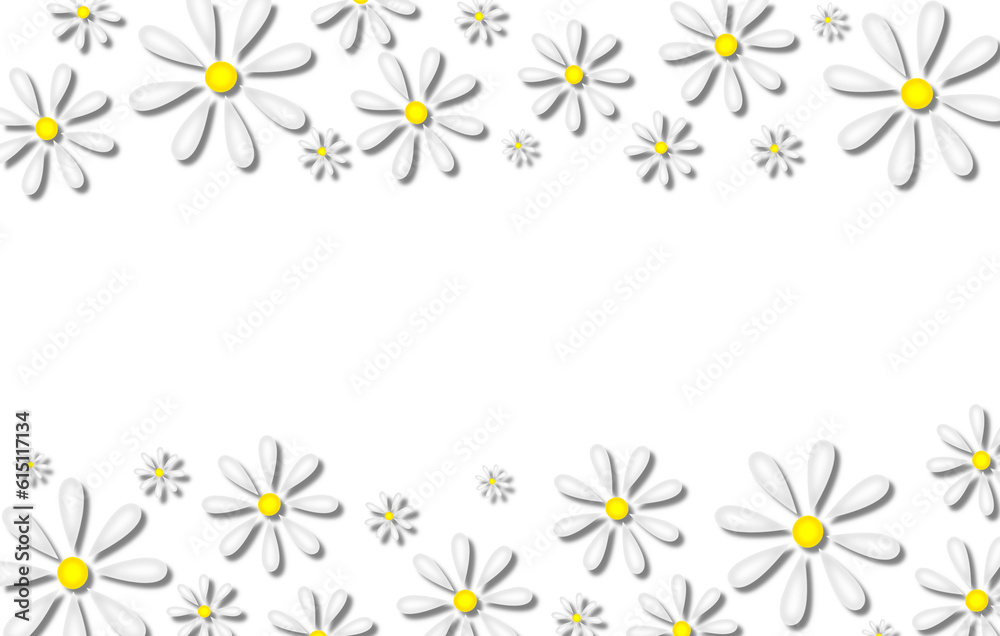 beautiful illustration of daisies on a white background	