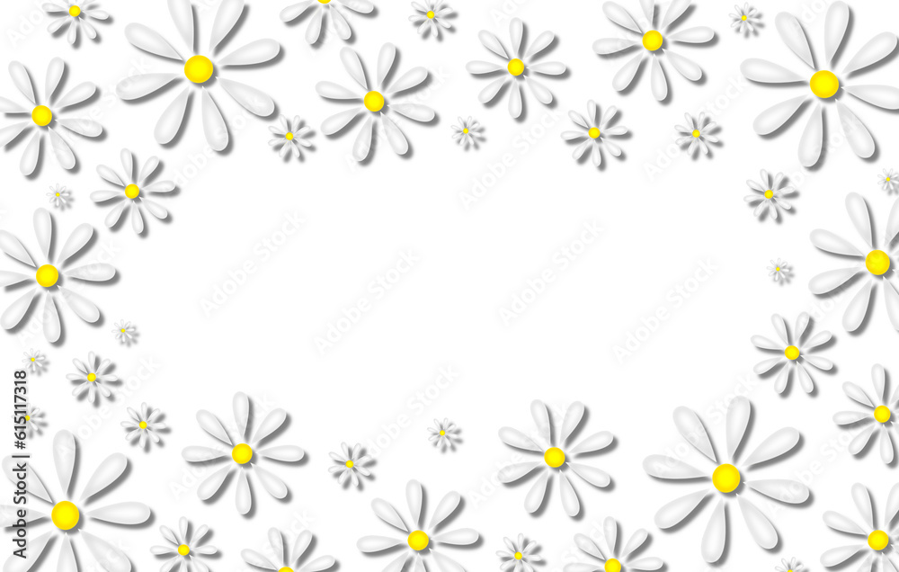 Obraz premium beautiful illustration of daisies on a white background 