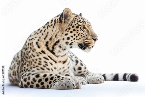 Generative AI. a leopard on a white background