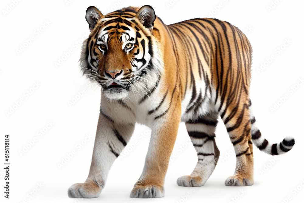 a white background tiger
