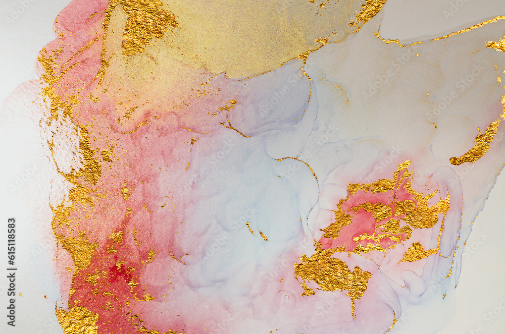 STARRY SKY. North gold- MARBLE. Ink colors are amazingly bright, luminous, translucent,free-flowing, and beautiful golden sequins. Wallpaper,Background, Pattern texture, Oriental paper. ART. Abstract.