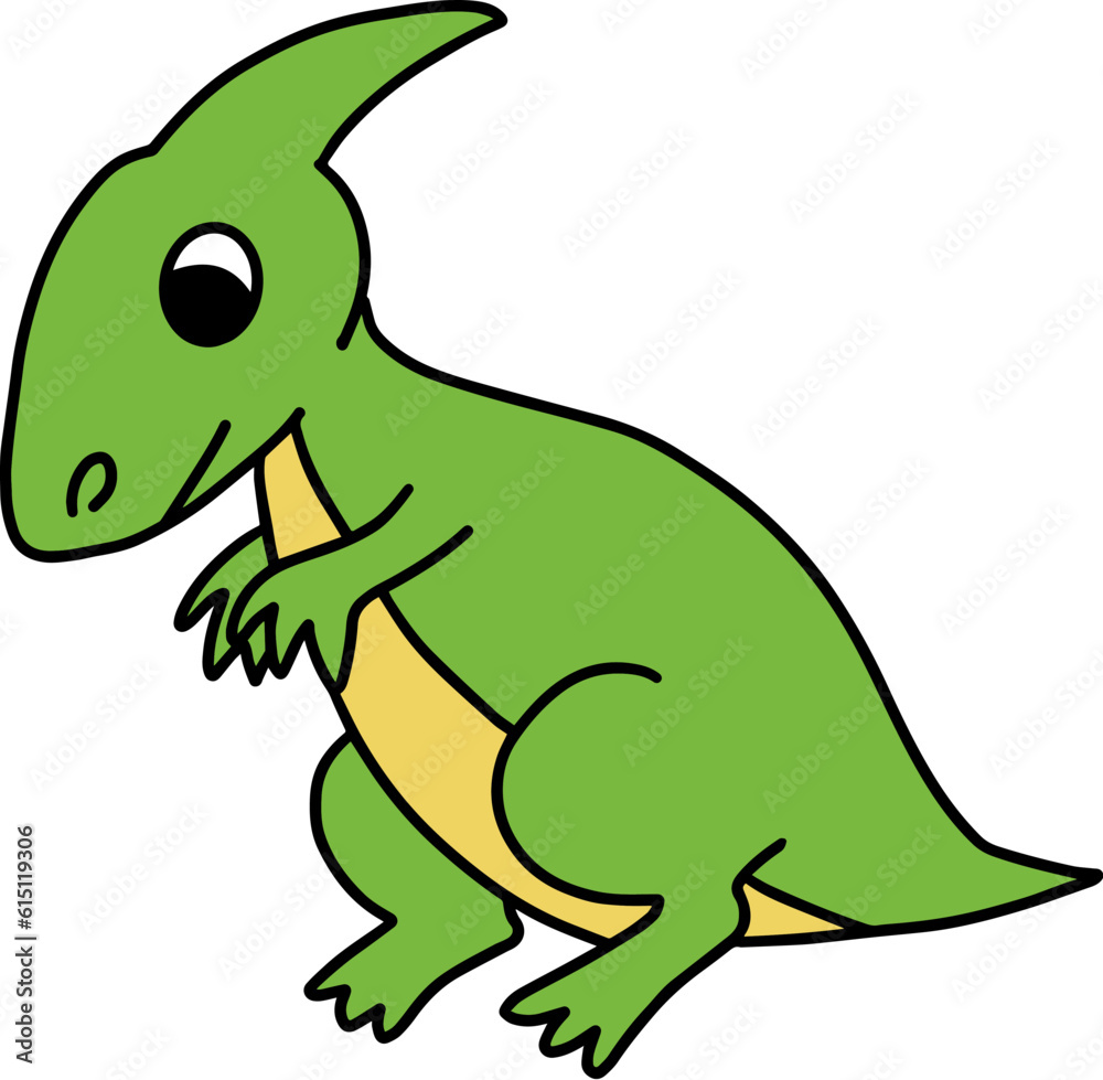 Naklejka premium cute parasaurolophus cartoon