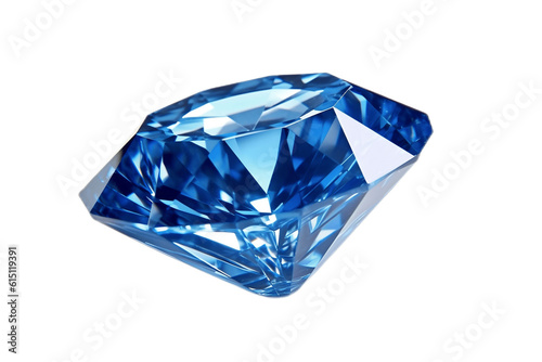 Blue Diamond Transparent Isolated Gemstone  AI