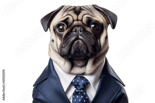 Dog in Suit Formal Attire Transparent Background, AI