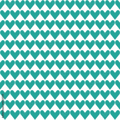 Green heart pattern. Heart vector pattern. Heart pattern. Seamless geometric pattern for clothing, wrapping paper, backdrop, background, gift card, decorating.