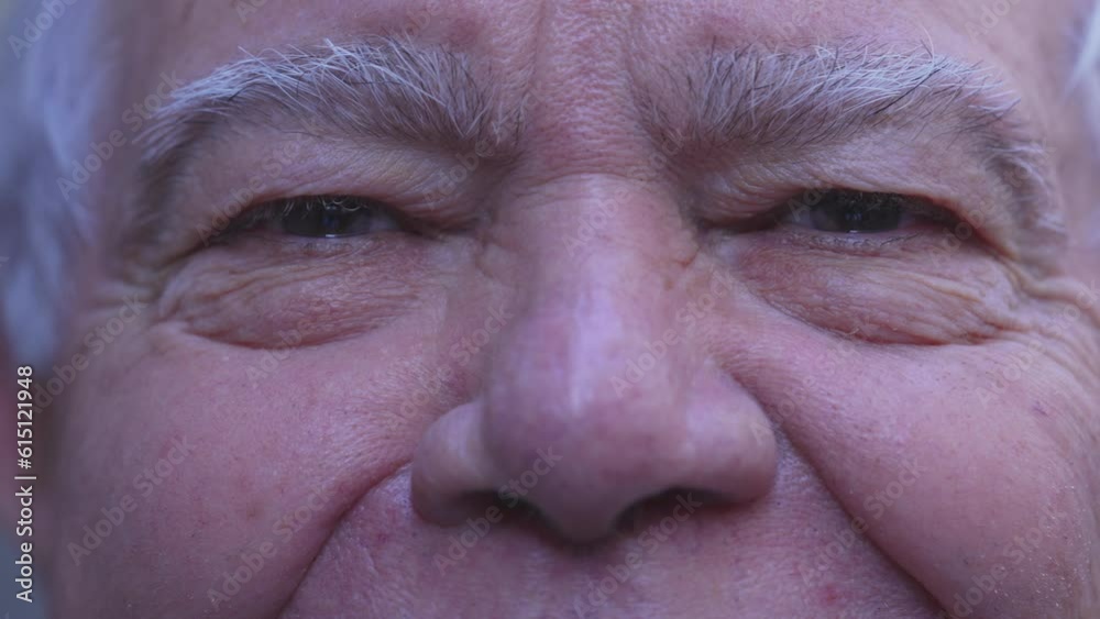 Intense Macro Detail of a HAPPY Senior Man's Eyes with Wrinkles, Old Age Expression, Close-Up of Joyful Older Caucasian Male Intense Macro Detail of a HAPPY Senior Man's Eyes with Wrinkles, Old Age Expression, Close-Up of Joyful Older Caucasian Male