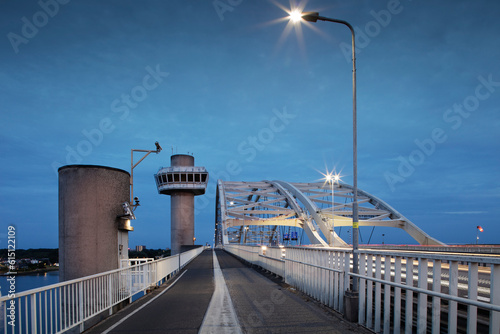 Brienenoord bridge in Rotterdam in the twilight zone photo