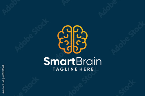 Elegant brain clever smart logo vector design template