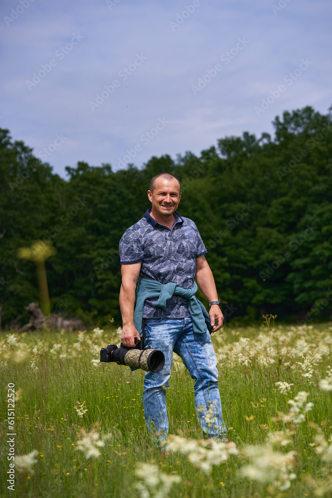 Professional nature photographer in the field Professional nature photographer in the field