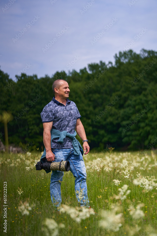 Professional nature photographer in the field Professional nature photographer in the field