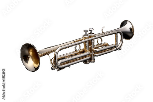 Brass Trumpet Transparent Isolated Musical Instrument  AI