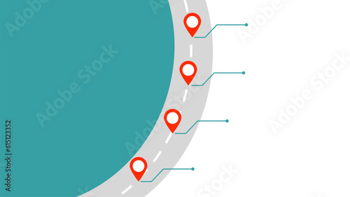 Blank company milestones timeline or roadmap infographic template with pointer as vector can be used for workflow, diagram, annual report. Business concept with 4 options, steps or processes.
