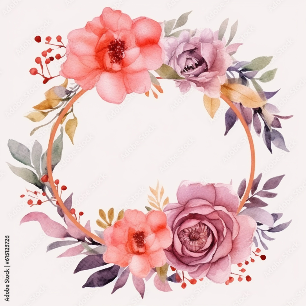 Floral Wedding Invitation Template - ai generative