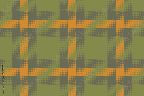 Plaid background, check seamless pattern in green. Vector fabric texture for textile print, wrapping paper, gift card or wallpaper.