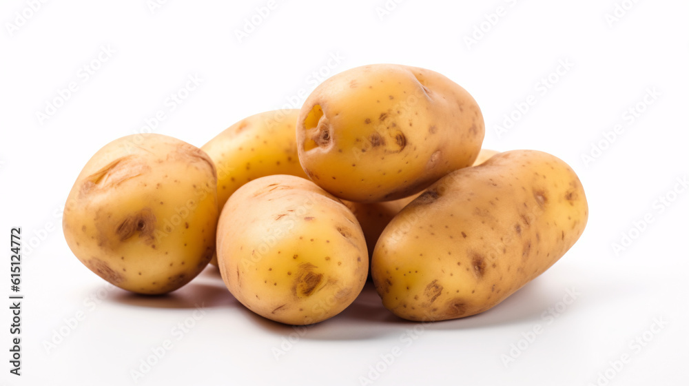 Pile of potatoes on white background | Ai generated Pile of potatoes on white background | Ai generated