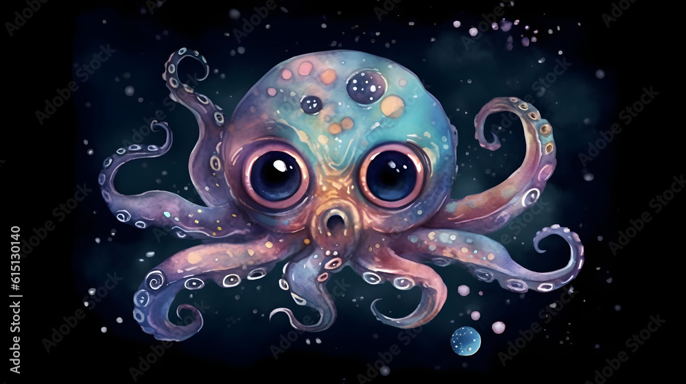 Playful Cartoon Animal in the Magical Realm of Space. Generative AI Playful Cartoon Animal in the Magical Realm of Space. Generative AI
