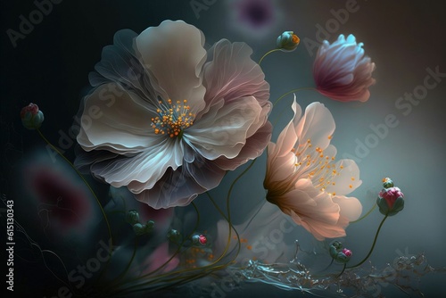 Vintage bouquet of beautiful flowers, foral background.Baroque old fashion style ,made with Generative AI