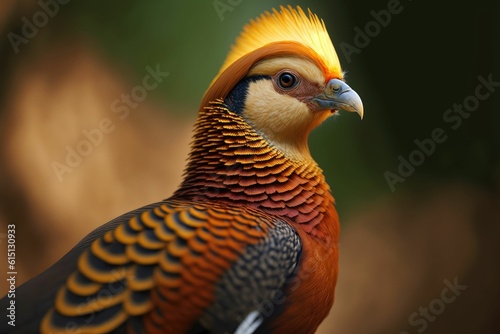 Beautiful golden pheasant portrait ,made with Generative AI