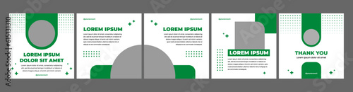 creative carousel or microblog template for social media post. social media template with green theme