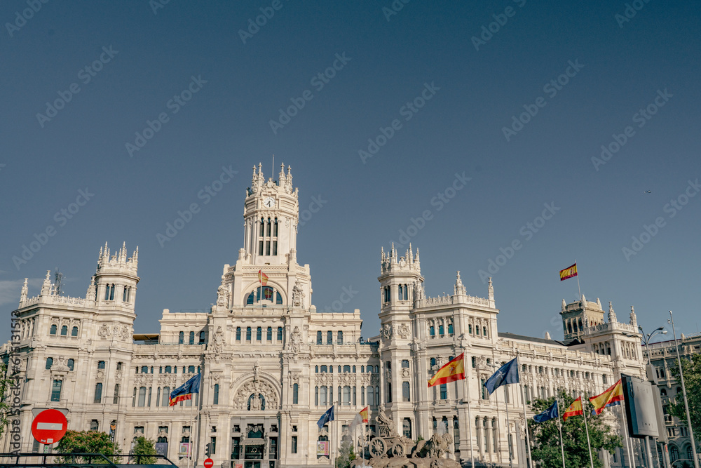 spanish architecture and flags