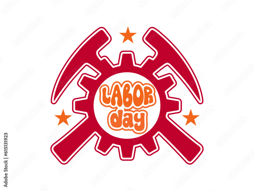 Obraz premium Happy Labor day groovy & Sublimation design
