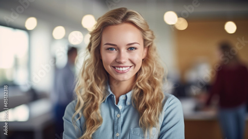 young adult woman, happy an...