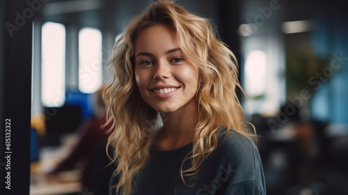 young adult woman, happy an...