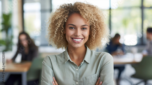 young adult woman, happy an...