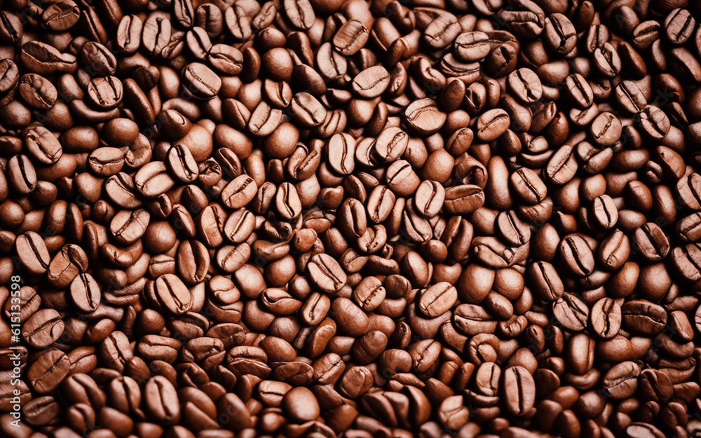 Roasted coffee beans background. Generative AI Roasted coffee beans background. Generative AI