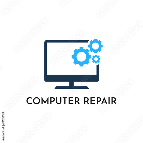 Computer Repair Logo Design Concept