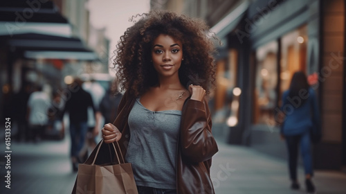 young adult woman strolling...