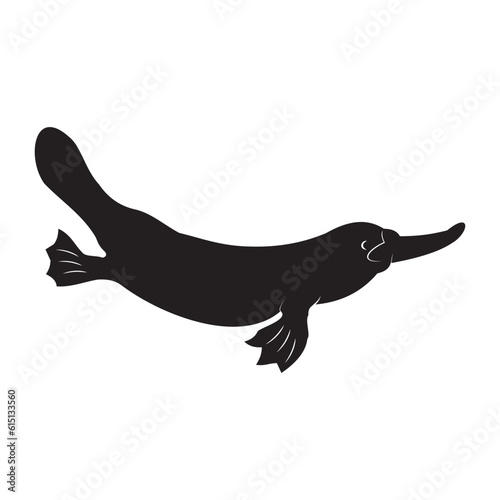 silhouette of a platypus