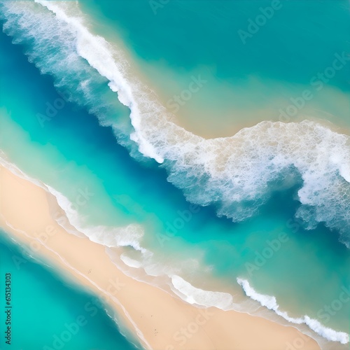 Aerial view of abstract sea waves. Generative AI.