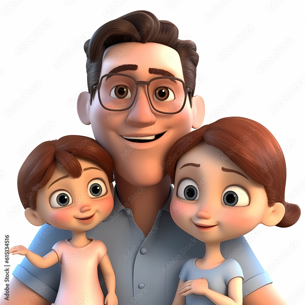 Ilustração de pai e filho juntos felizes Ilustração de pai e filho juntos felizes