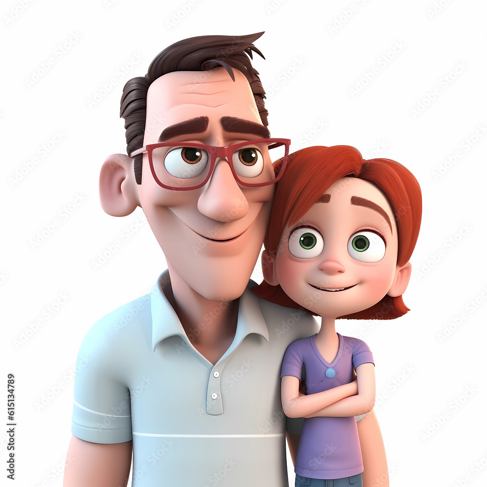 Ilustração de pai e filho juntos felizes Ilustração de pai e filho juntos felizes